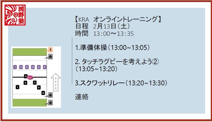 2021年2月13日(土) オンライントレーニング