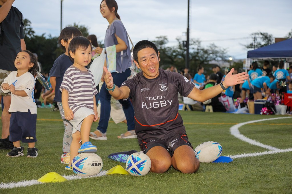 2025.9.13　第3回はちスポ夏祭り　タッチラグビーブース　トライ挑戦！！
